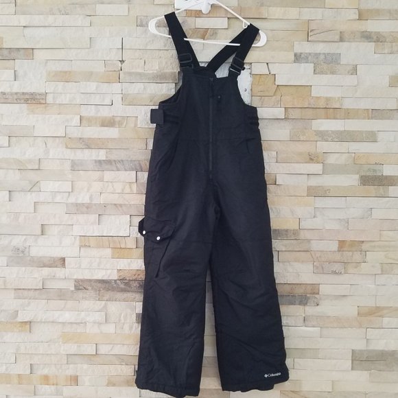 Columbia Boys Medium Black Ski Snow Pants Bib Bibs